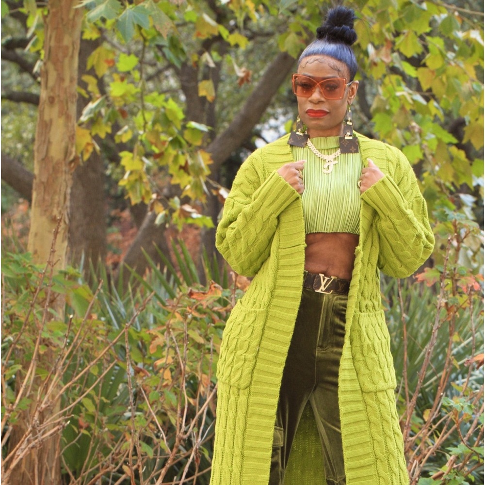Kiwi green maxi sweater